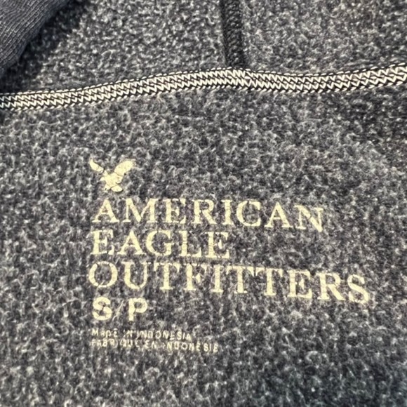 American Eagle Outfitters Blue Gray Full Zip Drawstring LS Hoodie Sweater Sz S/P - Picture 7 of 11